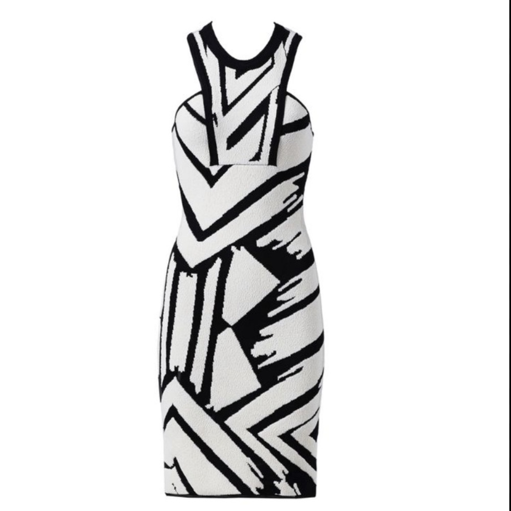 Ronny Kobo Black Printed Sheath